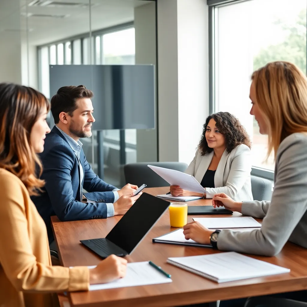 Professionele teamvergadering in Nederlands kantoor