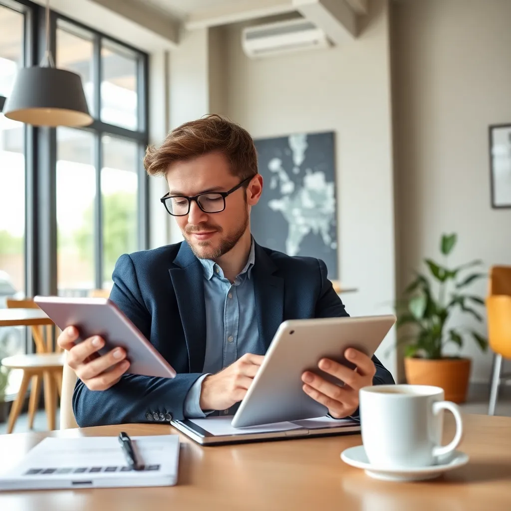 Persoon die een digitale planningsapp gebruikt