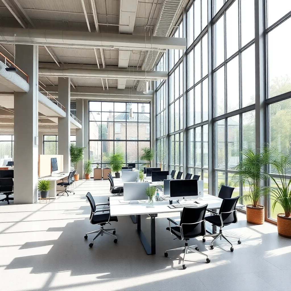 Lichte Nederlandse kantoortuin met veel natuurlijk licht